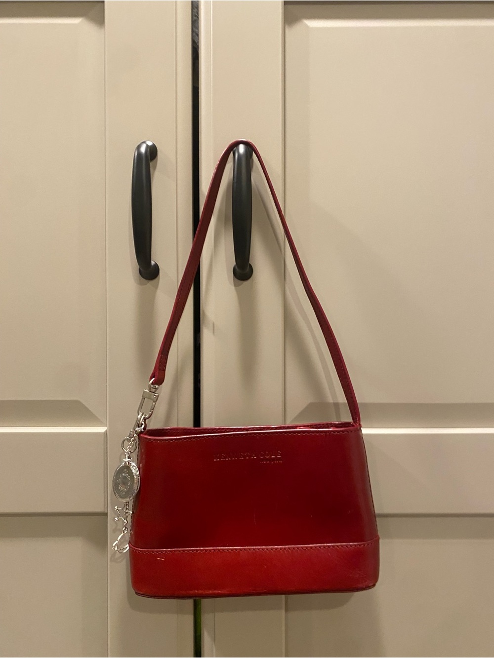 Kenneth Cole New York Red Leather Shoulder Bag